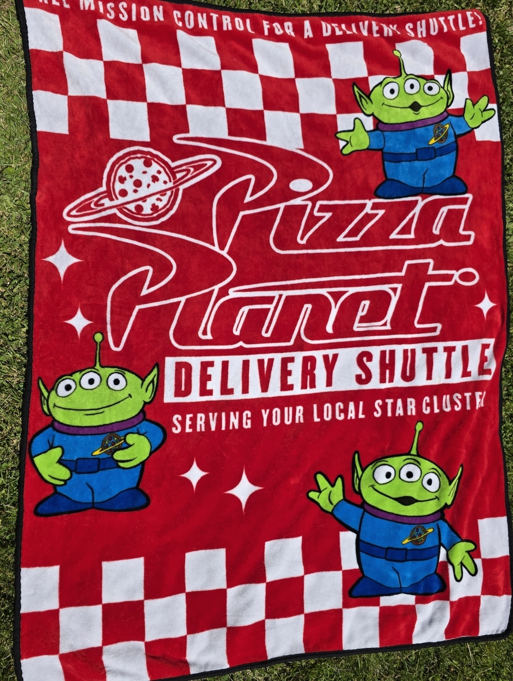 Pizza Planet Blanket Alien Toy Story Throw Blanket 38" X 43" RARE find